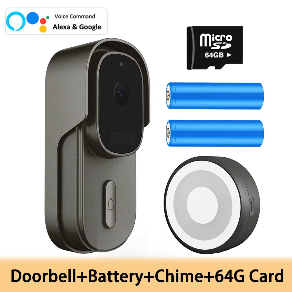 Tuya Wifi Video Doorbell Camera Outdoor Waterproof Wired Door Bell 1080P Alexa Wireless Security Battery Door Bell Camera