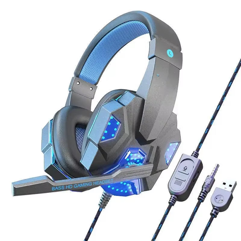 Esports Gaming Headset Mv Wired Computer Phone Headphones Luminous Earphones Overhead Style Headset Manufacturer Wholesale