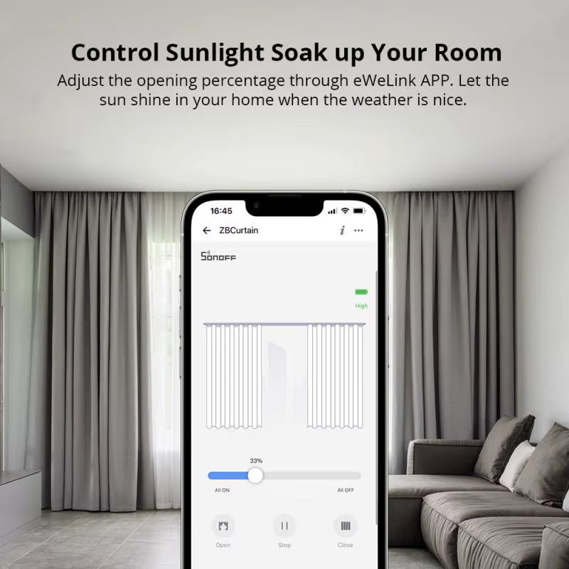 SONOFF Zbcurtain Zigbee Smart Curtain Motor Type C Electric Curtain Motors Ewelink App Remote Control Smart Home Solar Panel