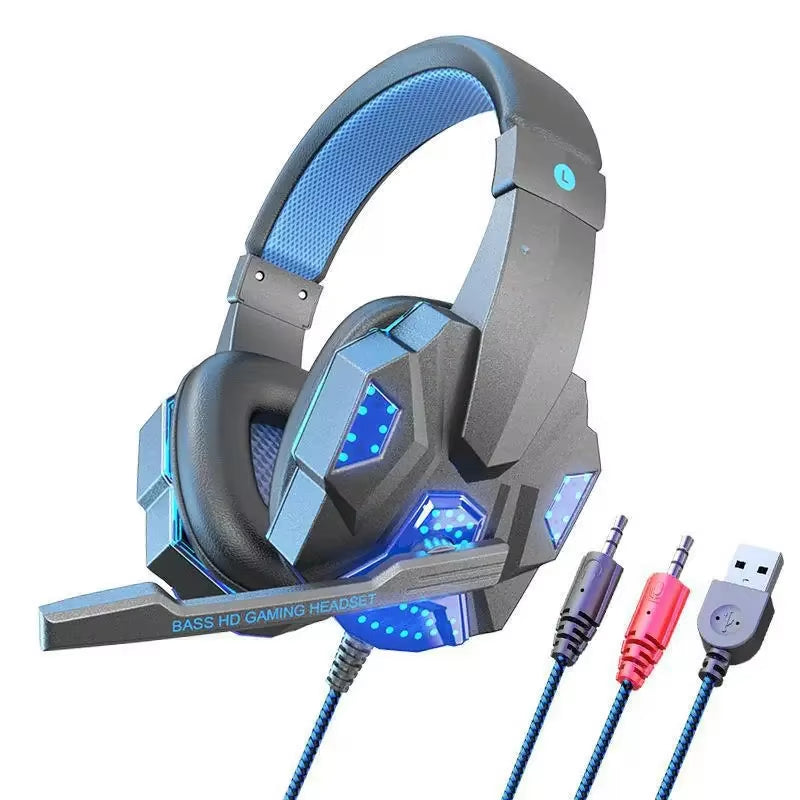 Esports Gaming Headset Mv Wired Computer Phone Headphones Luminous Earphones Overhead Style Headset Manufacturer Wholesale