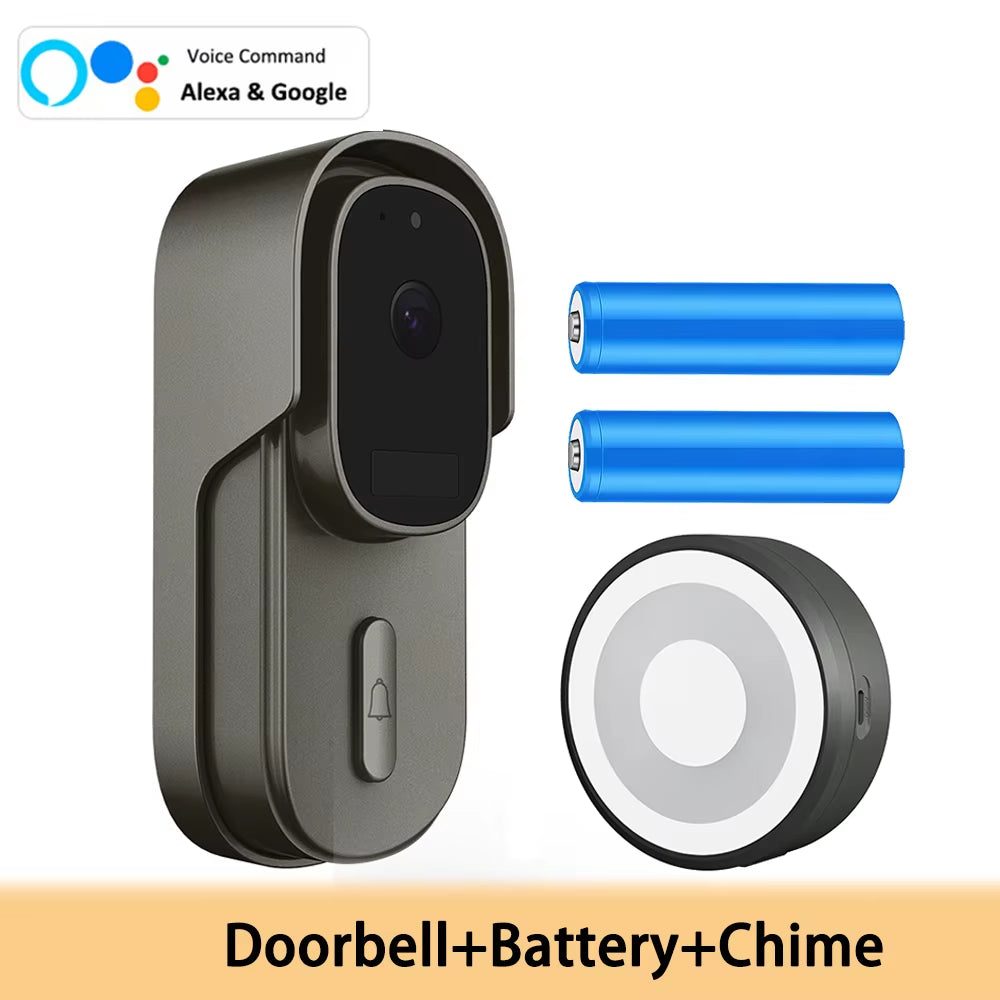 Tuya Wifi Video Doorbell Camera Outdoor Waterproof Wired Door Bell 1080P Alexa Wireless Security Battery Door Bell Camera