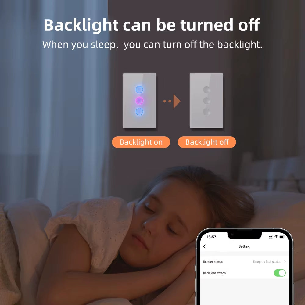 Tuya Smart Zigbee Touch Groove Light Switch 220V Waterproof Smart Life APP Remote Control Works with Alexa Google Home