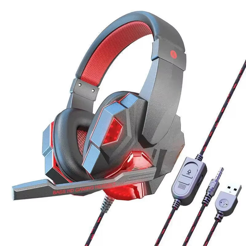 Esports Gaming Headset Mv Wired Computer Phone Headphones Luminous Earphones Overhead Style Headset Manufacturer Wholesale