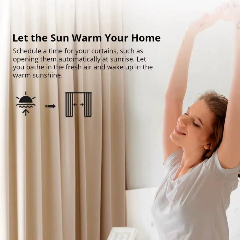 SONOFF Zbcurtain Zigbee Smart Curtain Motor Type C Electric Curtain Motors Ewelink App Remote Control Smart Home Solar Panel