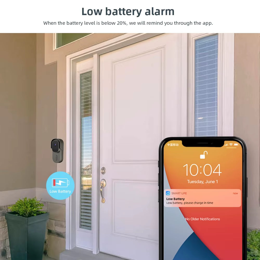 Tuya Wifi Video Doorbell Camera Outdoor Waterproof Wired Door Bell 1080P Alexa Wireless Security Battery Door Bell Camera