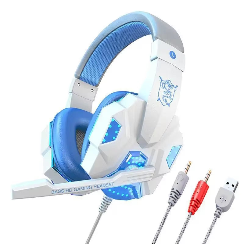 Esports Gaming Headset Mv Wired Computer Phone Headphones Luminous Earphones Overhead Style Headset Manufacturer Wholesale