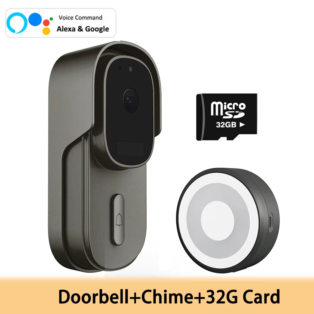 Tuya Wifi Video Doorbell Camera Outdoor Waterproof Wired Door Bell 1080P Alexa Wireless Security Battery Door Bell Camera