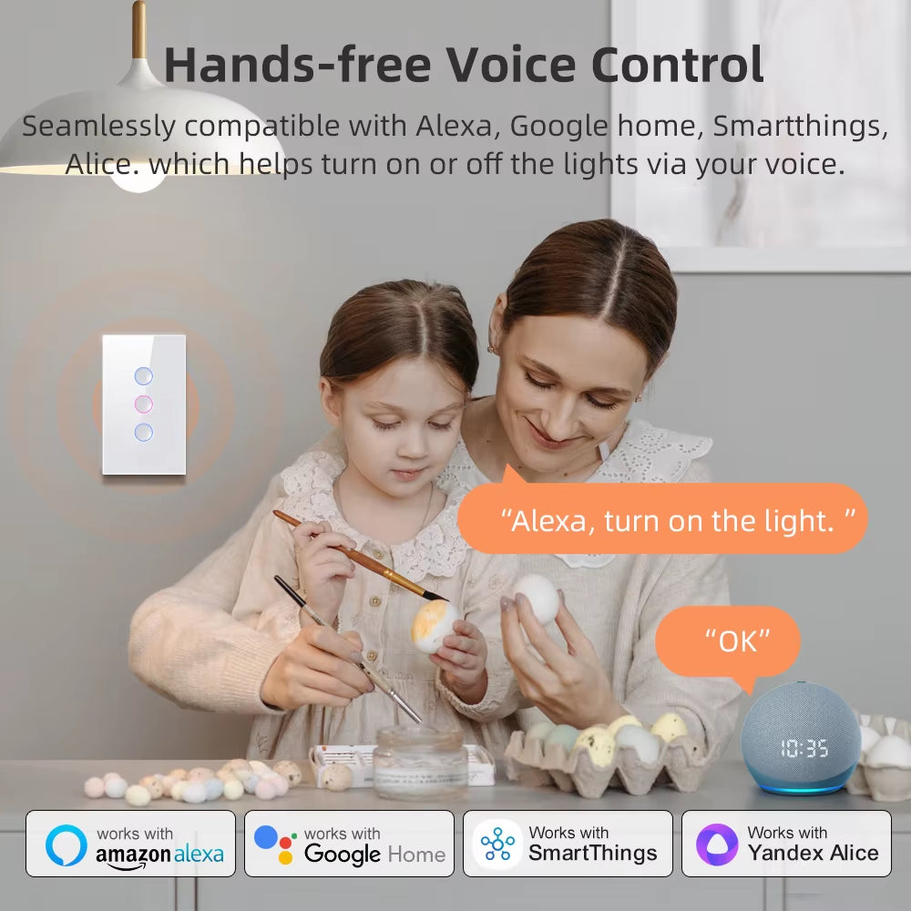 Tuya Smart Zigbee Touch Groove Light Switch 220V Waterproof Smart Life APP Remote Control Works with Alexa Google Home
