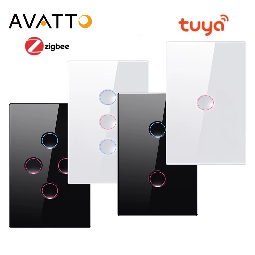 Tuya Smart Zigbee Touch Groove Light Switch 220V Waterproof Smart Life APP Remote Control Works with Alexa Google Home