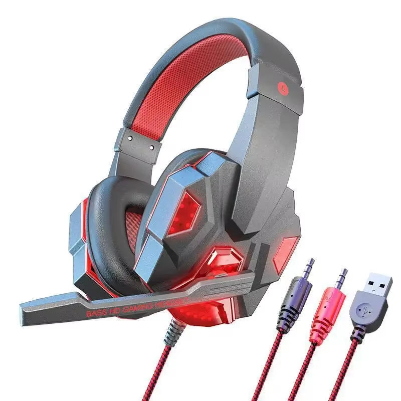 Esports Gaming Headset Mv Wired Computer Phone Headphones Luminous Earphones Overhead Style Headset Manufacturer Wholesale