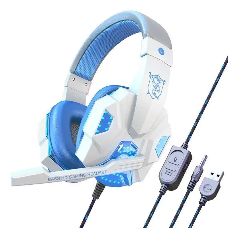 Esports Gaming Headset Mv Wired Computer Phone Headphones Luminous Earphones Overhead Style Headset Manufacturer Wholesale