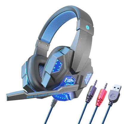 Esports Gaming Headset Mv Wired Computer Phone Headphones Luminous Earphones Overhead Style Headset Manufacturer Wholesale