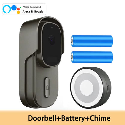 Tuya Wifi Video Doorbell Camera Outdoor Waterproof Wired Door Bell 1080P Alexa Wireless Security Battery Door Bell Camera
