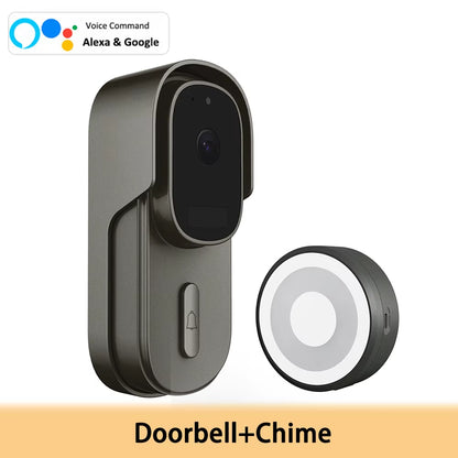 Tuya Wifi Video Doorbell Camera Outdoor Waterproof Wired Door Bell 1080P Alexa Wireless Security Battery Door Bell Camera