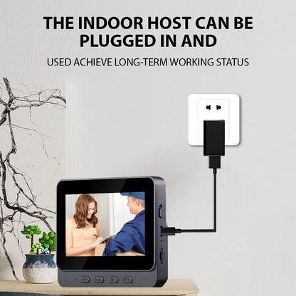 Wireless Video Doorbell with Screen 4.3'' IPS HD Smart Intercom - 2.4G Wifi, Two-Way Talk, Night Vision